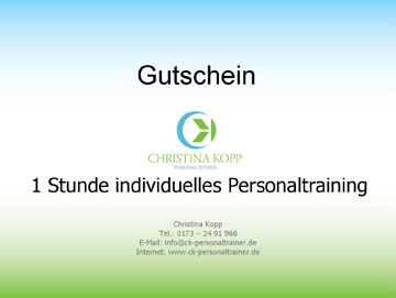 Gutschein 1 Stunde individuelles Personaltraining